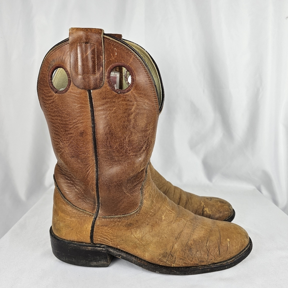 Olathe Boot Company Vintage Made in USA Brown Western Cowboy Boots Mens 9.5 B